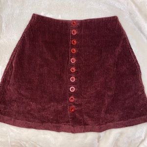 Vintage Express Button Velvet Skirt